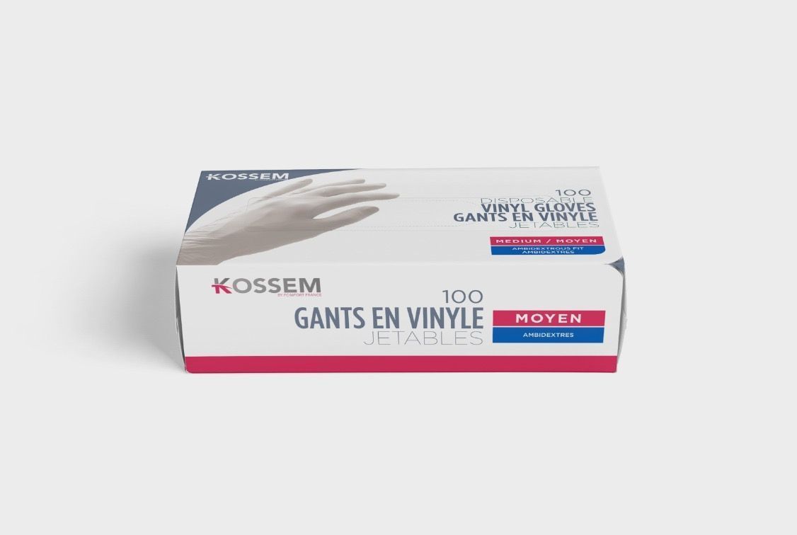 Gant vinyle non poudré kossem usage alimentaire_0