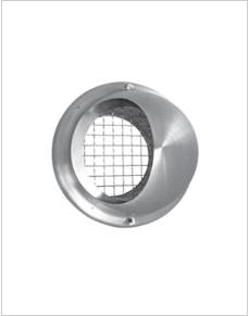 Grille murale extérieure dôme + treillis - inox brossé - Ø100mm - Réf. HYTWG100_0