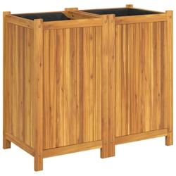 Helloshop26 - Jardinière bac lit surélevé plantes fleurs terrasse jardin avec doublure 84 x 42 x 75 cm bois massif d'acacia marron 02_0038146 - 300_0