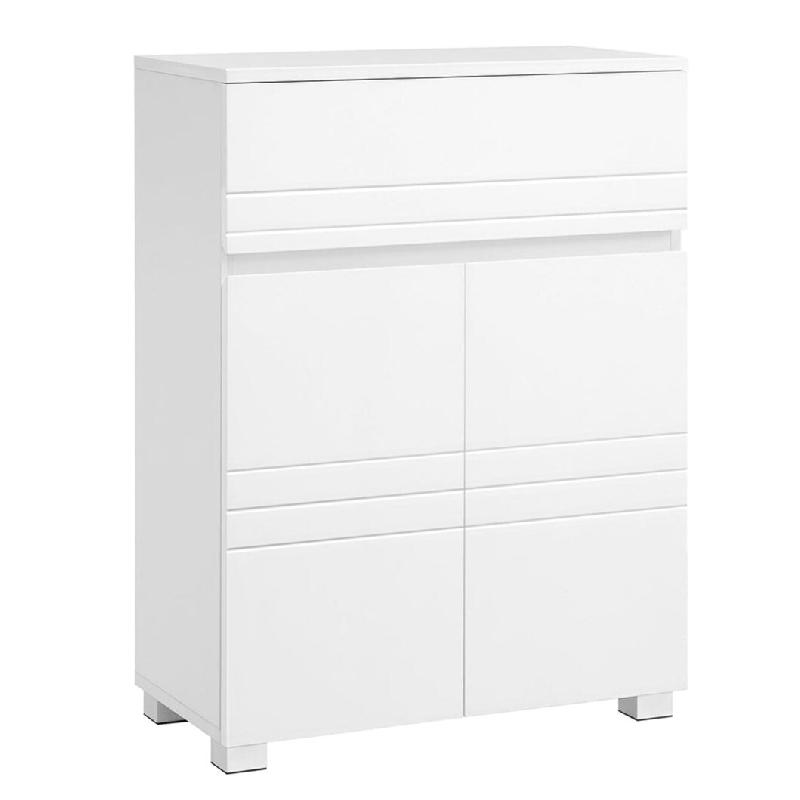 Helloshop26 - Meuble de salle de bain sur pied meuble de rangement avec tiroir armoire à double porte étagère réglable pour entrée 12_0006503 - 3_0