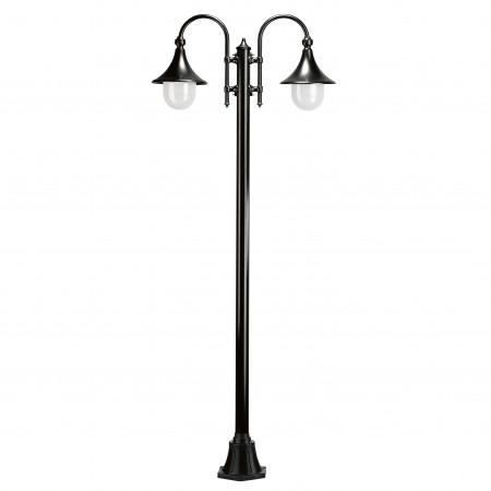 Lampadaire de parc trom - 2 lanternes -ip43 2*e27 42w livré avec son mat- noir_0