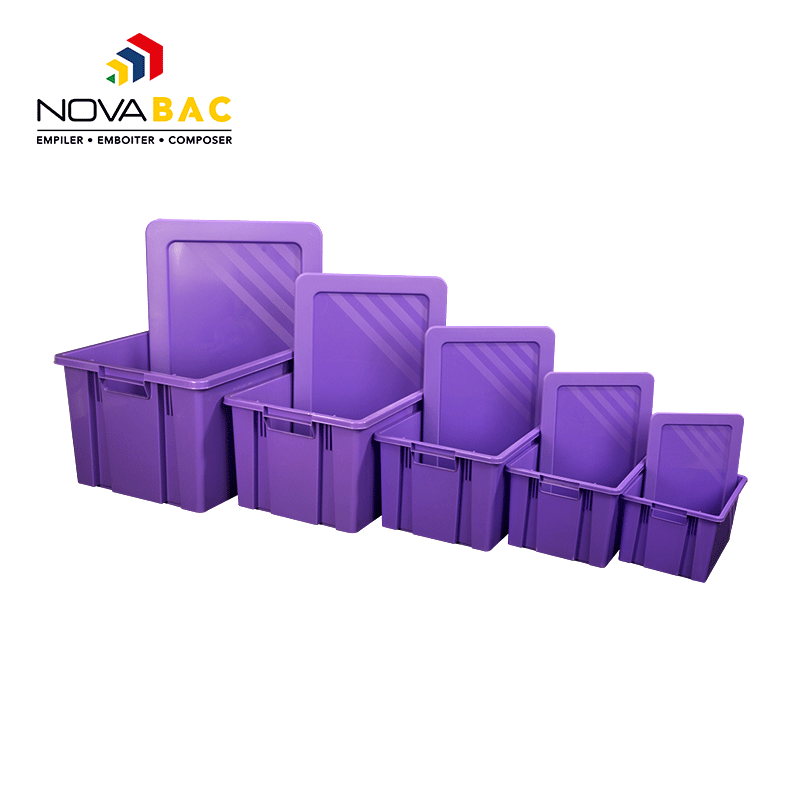 Novabac 6 au 54 Litres Violet + les couvercles - 5200230_0