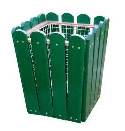 Poubelle carrée - ossature évasée en plastique recyclé - capacité 60L - coloris au choix_0