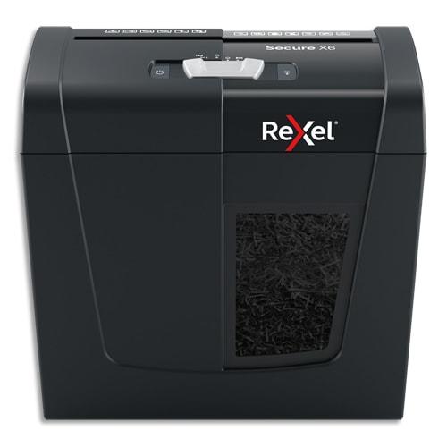 Rexel destructeur de documents secure x6 p-4, coupe croisée, 4x40mm, 6 feuilles, 10 litres, 2020122eu_0