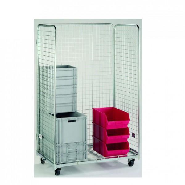 Roll conteneur grand volume - sans étagère - 3 côtés - capacité 500 kg - roulettes nylon 100 mm - Rolléco_0