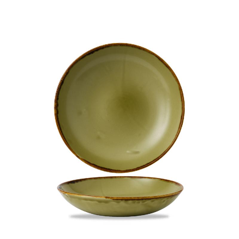 ASSIETTE COUPE CREUSE ROND VERT PORCELAINE Ø 18,2 CM HARVEST DUDSON
