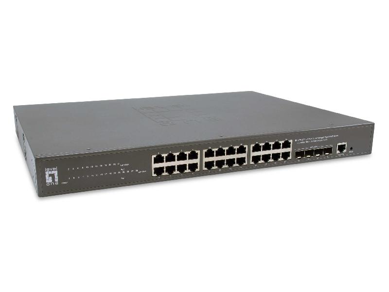 LEVELONE GTP-2871 - Commutateur réseau géré L3 Gigabit Ethernet (10/100/1000) - 24 ports RJ-45, 4 modules SFP+, PoE, 128 Gbit/s_0