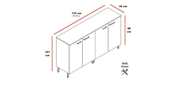 Armoire double version design - Quadrifoglio - Blanc pastel, Gris aluminium_0