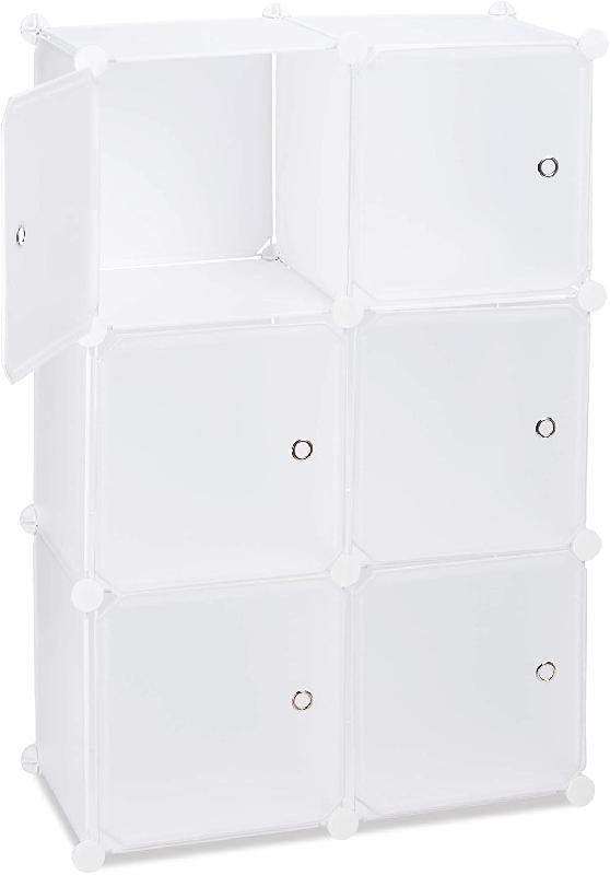 ARMOIRE ÉTAGÈRE DE RANGEMENT MEUBLE AVEC 6 PORTES BLANC 13_0002585_2_0