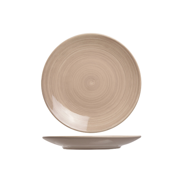 ASSIETTE PLATE RONDE 27CM BRUN GRÈS - LOT DE 6 - COSY & TRENDY - TURBOLINO
