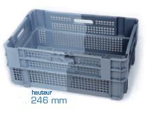 Bac gerbable emboîtable - BAC160BM6424000 - 47L - Poignées ouvertes - Dimensions 555x355x230 mm_0