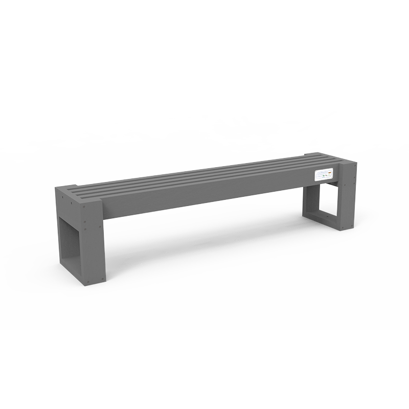 Banquette Adulte Ubicuity© - L.1880 mm - UB-BQ-01 - 98% plastique - Finition gris argenté_0