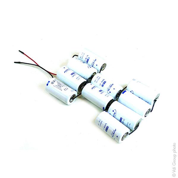 Batterie industrielle NiCd 10x C VRE 10S1P - 12V 2.3Ah - pour polyradiamètre - Marque NX_0