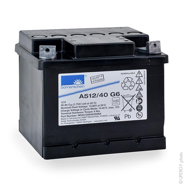 Batterie plomb étanche gel Sonnenschein A512/40 G6 12V 40Ah M6-M - gamme Dryfit A500_0