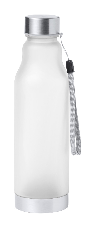 Bouteille en RPET - 600 ml - Avec dragonne, bouchon et base en acier inoxydable - Sans BPA_0