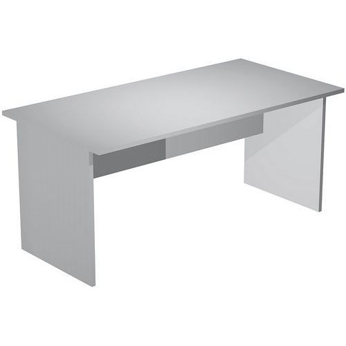 BUREAU DROIT PIEDS PANNEAUX FAST - 160 CM - GRIS - GRIS