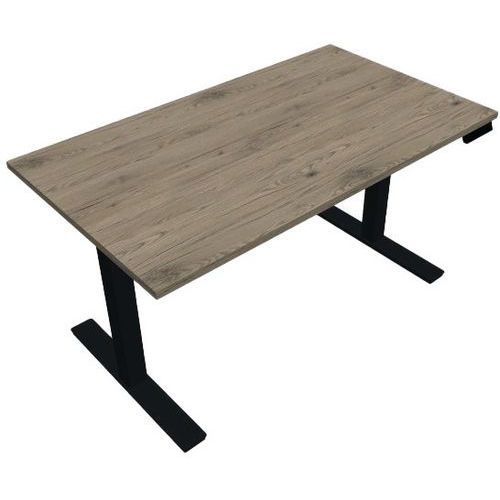 BUREAU MOTORISÉ L120XP80 CM ÉP.25 MM CHÊNE BRUNSWICK/NOIR - EOL