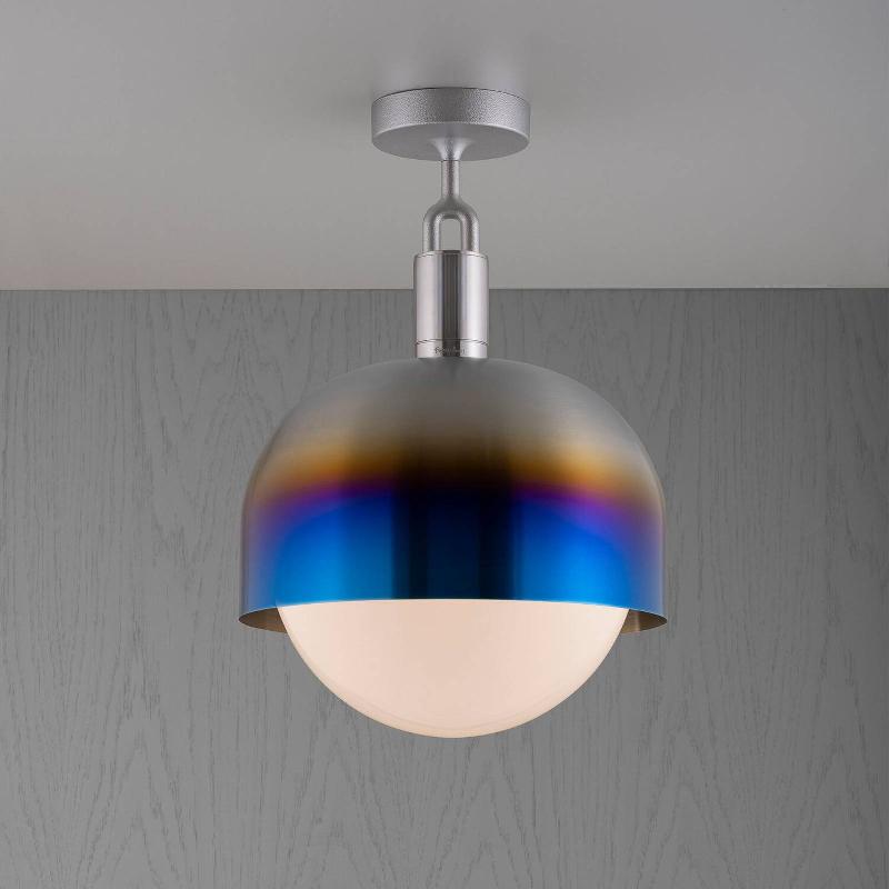 BUSTER + PUNCH FORKED PLAFOND ACIER BURNT/OPAL Ø34CM
