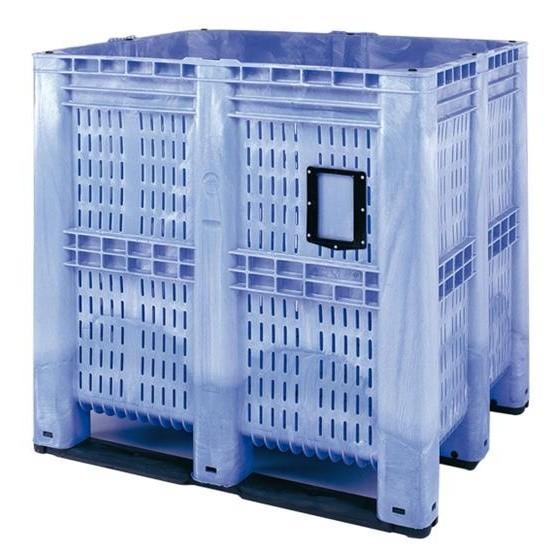 Caisse-palette en plastique super volume 1400 litres ajourée - Gris_0
