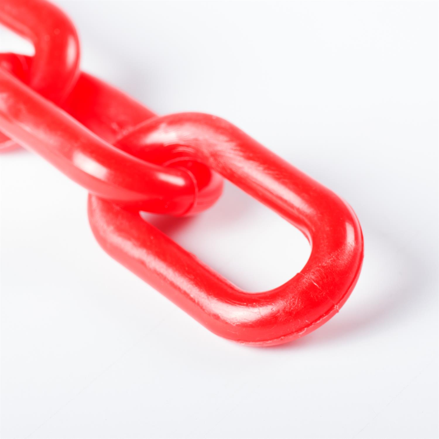 CHAINE PLASTIQUE ROUGE ET BLANCHE 10 MM - 25 M
