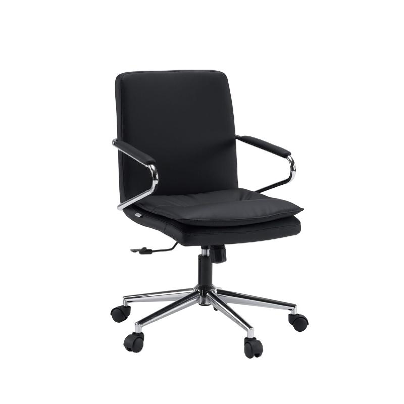Chaise de bureau / chaise pivotante Rovento en similicuir noir hjh OFFICE - plastique 729508_0