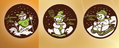 DÉCORATION COMESTIBLE POUR BÀ»CHES ROND JOYEUSES FÊTES