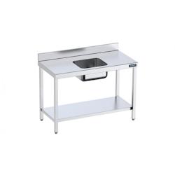 Distform Table de chef Inox avec bac Central et étagère Gamme 700 Acier inoxydable1800x700 1000x700x850mm - 641094270957_0