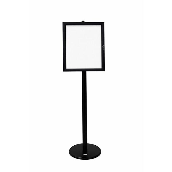 Edimeta Vitrine d'Affichage sur Pied NOIR Fond Métal 4 Feuilles A4 H190cm - noir aluminium 214652nr_0