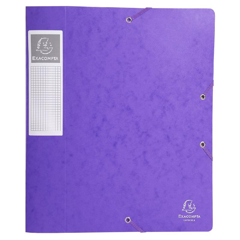 Exacompta Lot de 10 Boîte à élastique CARTOBOX NATURE FUTURE, carte lustrée, dos de 60, coloris violine - violet en carton 16015H_0