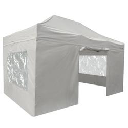 FRANCE BARNUMS Tente pliante 3x4,5m pack fenêtres - 4 murs - acier 45mm/polyester 380g Norme M2 - blanc - FRANCE-BARNUMS - blanc acier 730F_0