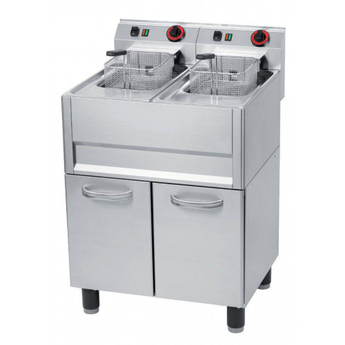 FRITEUSE PROFESSIONNELLE ÉLECTRIQUE SUR COFFRE AVEC VIDANGE - 2 X 9 L - SÉRIE 600