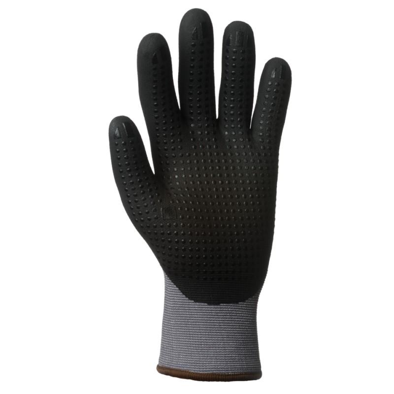 Gants Eurolite 15N606D - Tricot gris sans couture - Enduction micro-mousse nitrile avec picots - Certifié Oeko-Tex_0