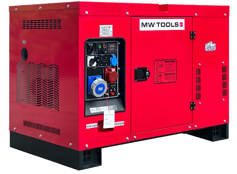 Groupe électrogène diesel raccord réservoir externe insonorisé 12,0 kW 1x230 V +15,0 kW 3x400 V MW-Tools DG150EP_0