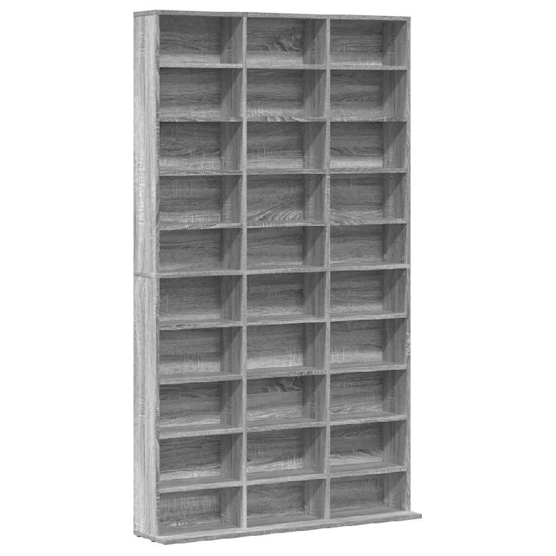 Helloshop26 - Armoire à CD multifonctionnelle rangement salon bureau 102 x 23 x 177 cm en bois d'ingénierie gris 02_0048133 - gris Bois massif 30002_0