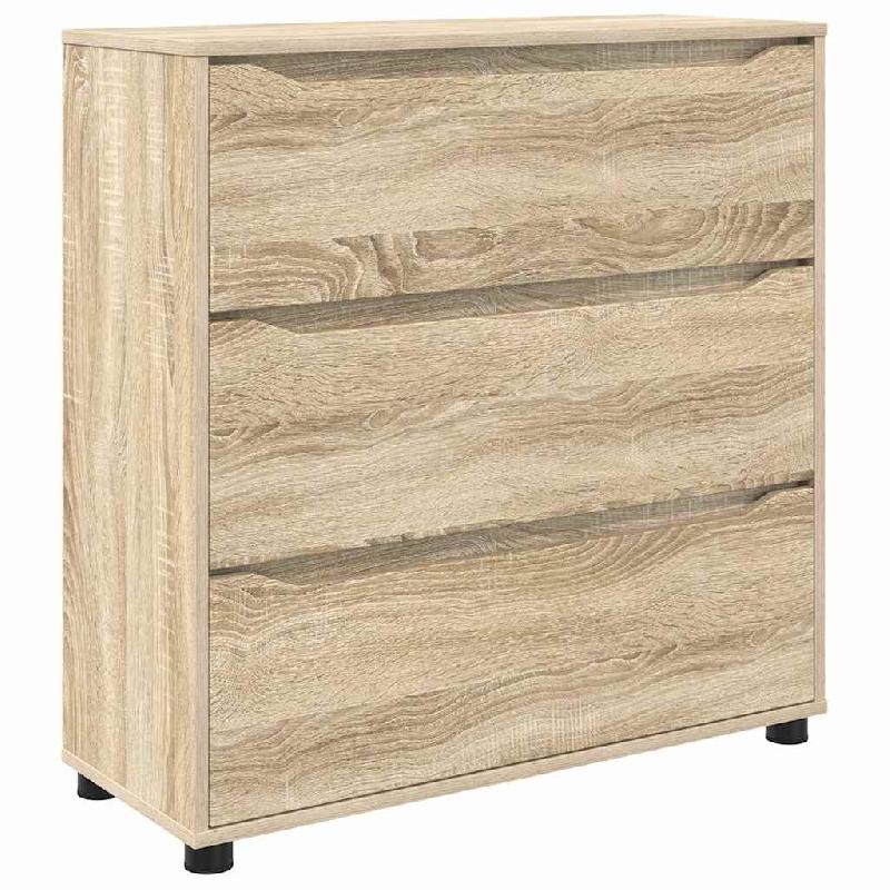Helloshop26 - Armoire de rangement moderne avec tiroirs 80 x 31 x 81 cm en bois d'ingénierie chêne sonoma 02_0054623 - Bois massif 3000238585178_0