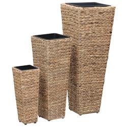 Helloshop26 - Jardinière lit surélevé plantes fleurs jardin 3 pièces jacinthe d'eau marron 02_0001340 - 3000077111538_0