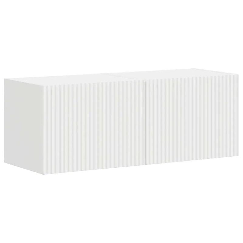 Helloshop26 - Lot de 2 meubles TV muraux modernes 60 x 31 x 29 cm avec étagères et portes pratiques en bois d'ingénierie blanc 02_0054870 - blanc B_0