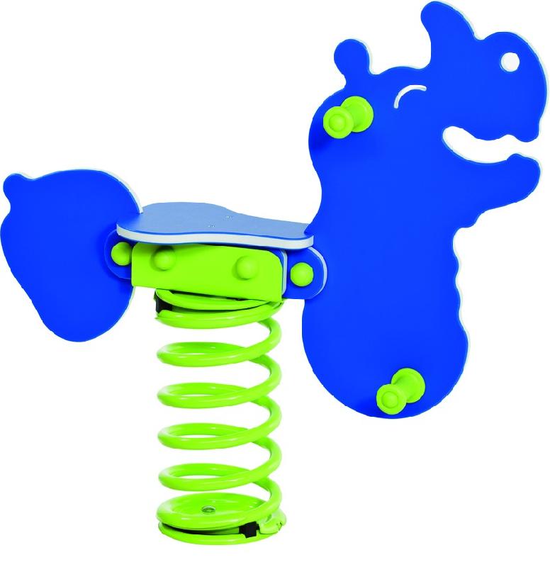 Jeu sur ressort rhinocéros - 1 place - figurine en plastique polyéthylène anti-vandalisme_0