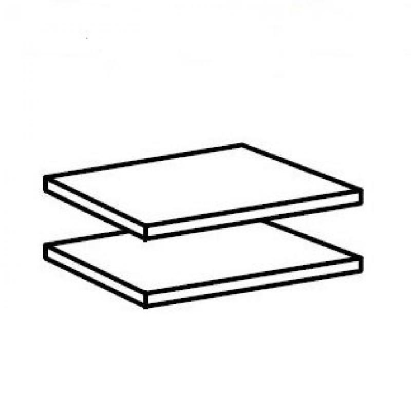 Lot de 2 étagères Maddy - 47 x 44 x 2 cm - Panneaux agglomérés - Décor Linegrey_0