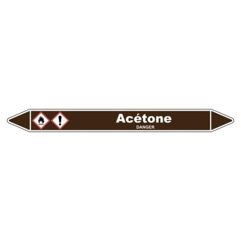 LOT DE 3 - MARQUEUR DE TUYAUTERIE - ACÉTONE - NFX 08-105 - VINYLE LAMINÉ 355 X 37 MM