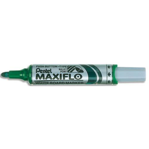 MARQUEUR EFFAÇABLE SEC TABLEAUX BLANCS POINTE OGIVE LARGE ENCRE LIQUIDE BASE ALCOOL VERTE MAXIFLO - LOT DE 6