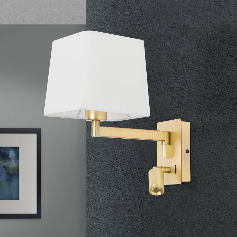 ORION APPLIQUE MURALE TEXTILE CARLTON, LAITON MAT