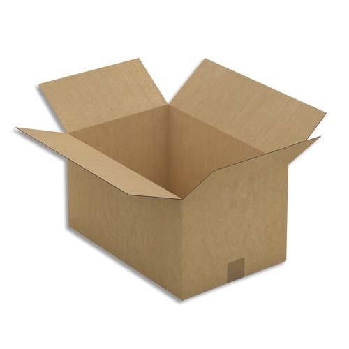PAQUET DE 25 CAISSES AMÉRICAINES SIMPLE CANNELURE EN KRAFT BRUN - DIMENSIONS : 45 X 24 X 30 CM