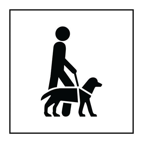 PICTO CHIEN GUIDE GRAVOPLY NOIR/BLANC 350X350