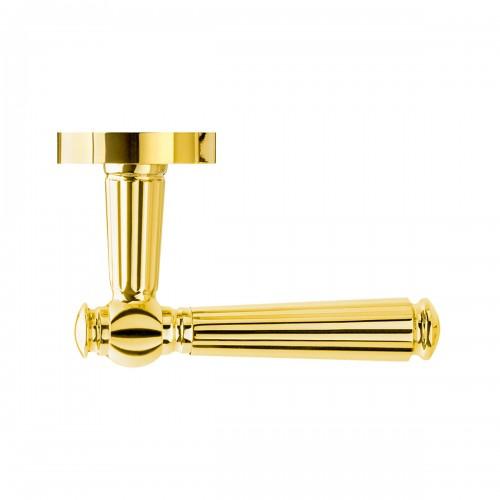 POIGNÉES DE PORTE SUR ROSACES RONDES SÉRIE R 260 SCHÖNTAL - POLI - BEC DE CANE KARCHER DESIGN