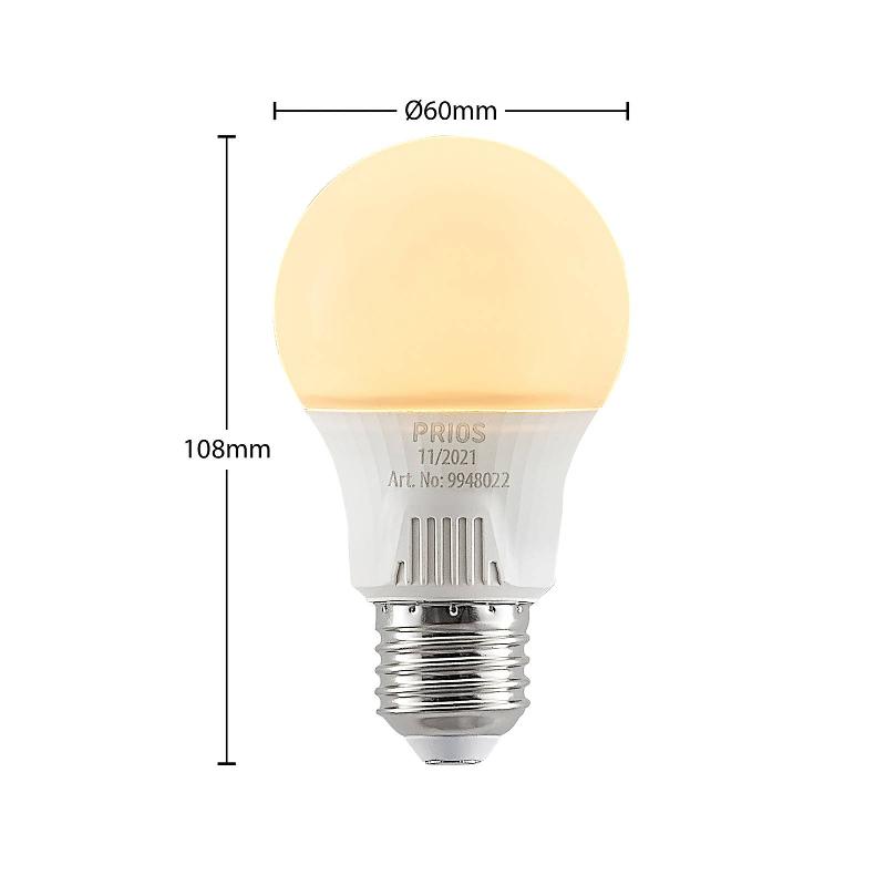 PRIOS AMPOULE LED E27 A60 7 W BLANC 3 000 K X10