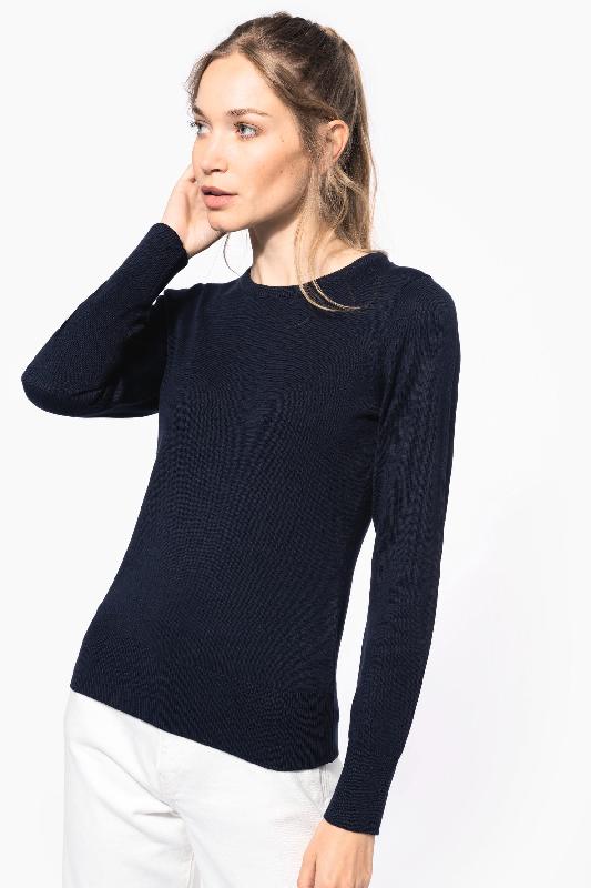 Pull col rond femme - Réf: K968 - Kariban - 50% coton / 50% acrylique - Coupe cintrée_0
