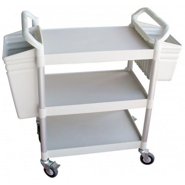 Servante multi-usage 3 plateaux - avec ou sans bacs - coloris gris clair ou noir - jusqu’à 250 kg - Rolléco_0