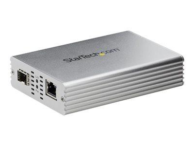 STARTECH.COM CONVERTISSEUR FIBRE OPTIQUE VERS RJ45 AVEC FENTE SFP+ OUVERTE - 10GBASE-T - ETHERNET À FIBRE 10 GB (MCM10GSFP) - CONVERTISSEUR DE MÉDIA À FIBRE OPTIQUE - 10 GIGE