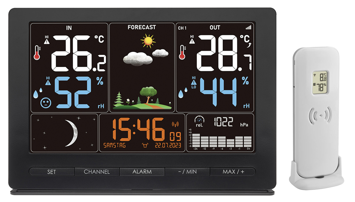 Station météo LCD couleur - Thermomètre - Hygromètre (intérieur/extérieur) - 3518T_0